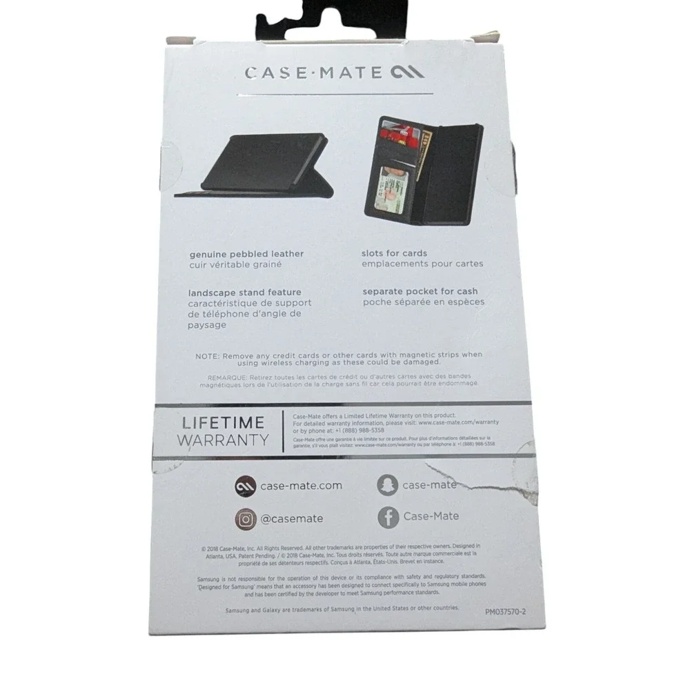 W9. Samsung Wallet Cover‎ Case for Galaxy Note9 In  Black, Genuine Leather